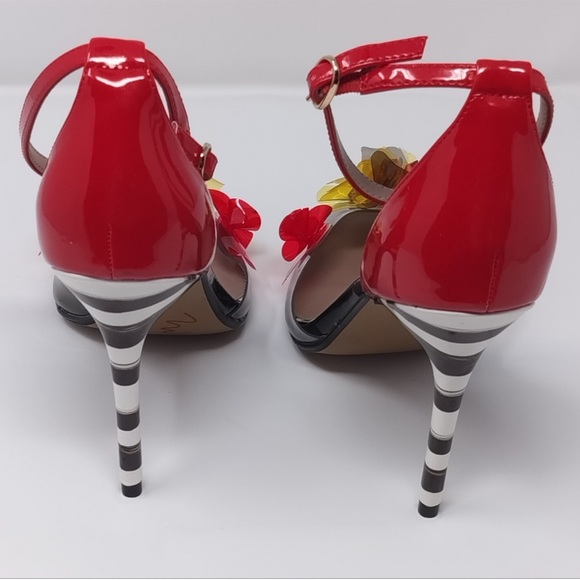 Betsey Johnson Red and Yellow Floral Heels - Picture 2 of 10